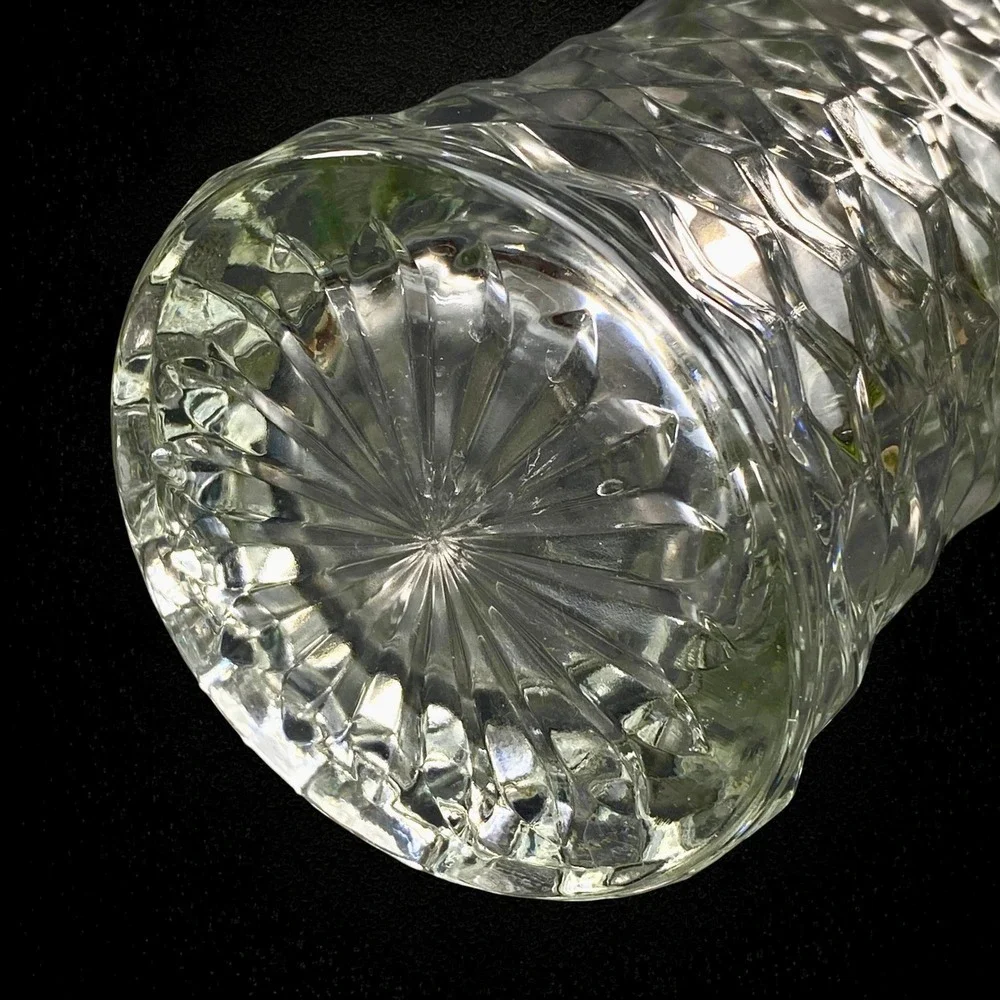 Homco Cubist Glass Flower Vase Geometric Midcentury Vintage 1970s